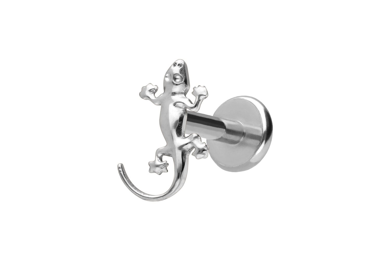 Titan Labret Piercing mit Push Fit GECKO